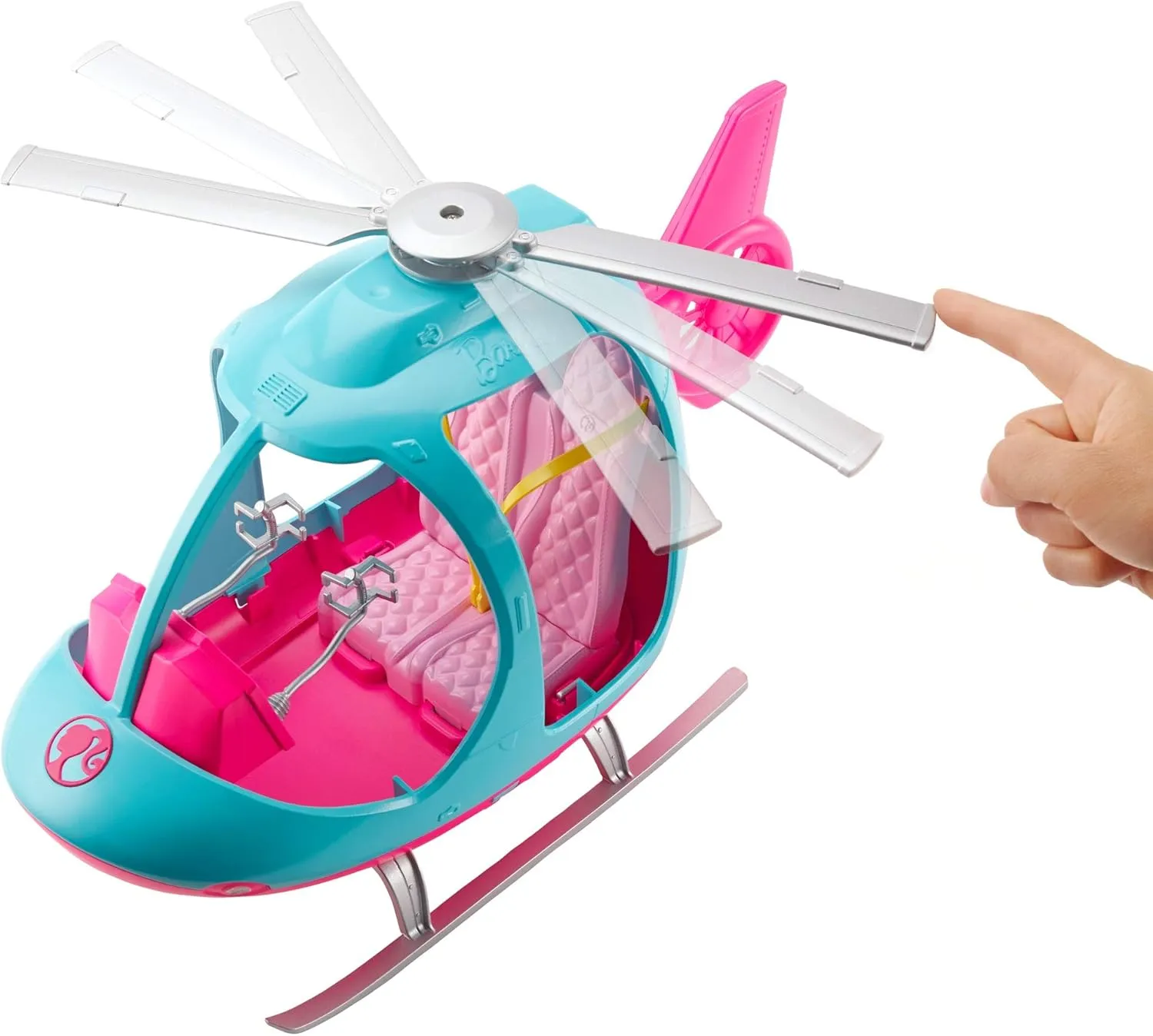 Barbie Toys Barbie Helicopter with Spinning Rotor - Pink & Blue Toy Vehicle for Ages 3-8 (FWY29)