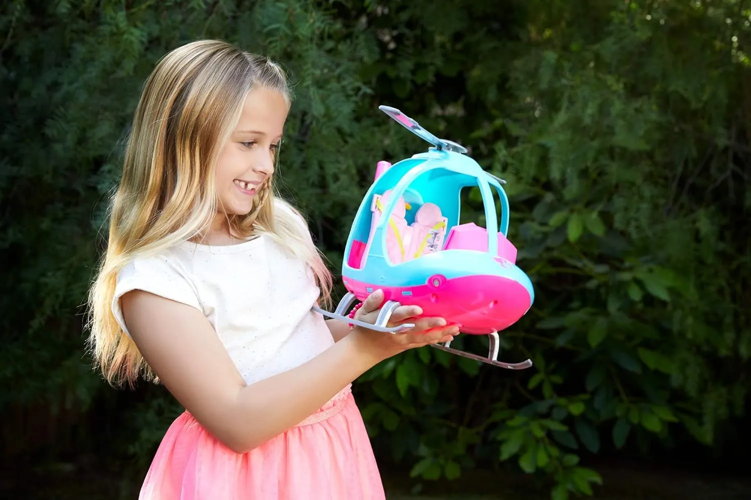 Barbie Toys Barbie Helicopter with Spinning Rotor - Pink & Blue Toy Vehicle for Ages 3-8 (FWY29)