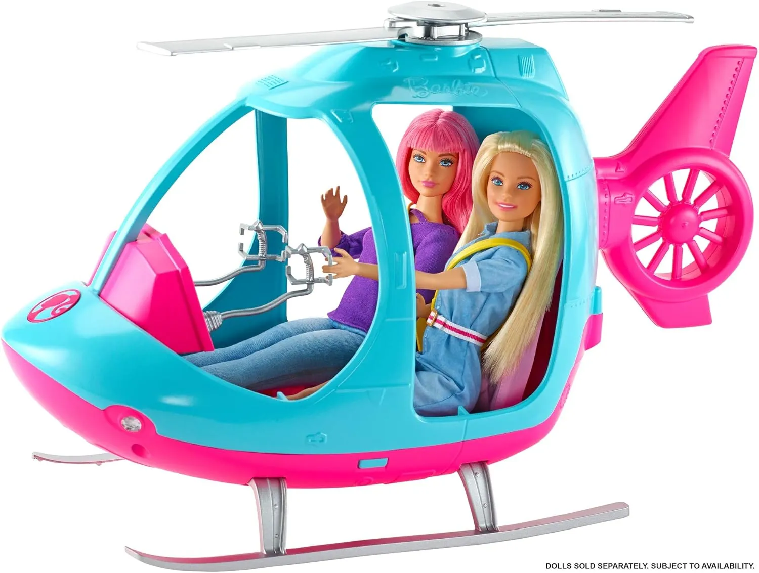 Barbie Toys Barbie Helicopter with Spinning Rotor - Pink & Blue Toy Vehicle for Ages 3-8 (FWY29)