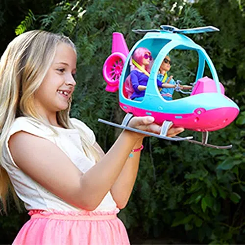 Barbie Toys Barbie Helicopter with Spinning Rotor - Pink & Blue Toy Vehicle for Ages 3-8 (FWY29)