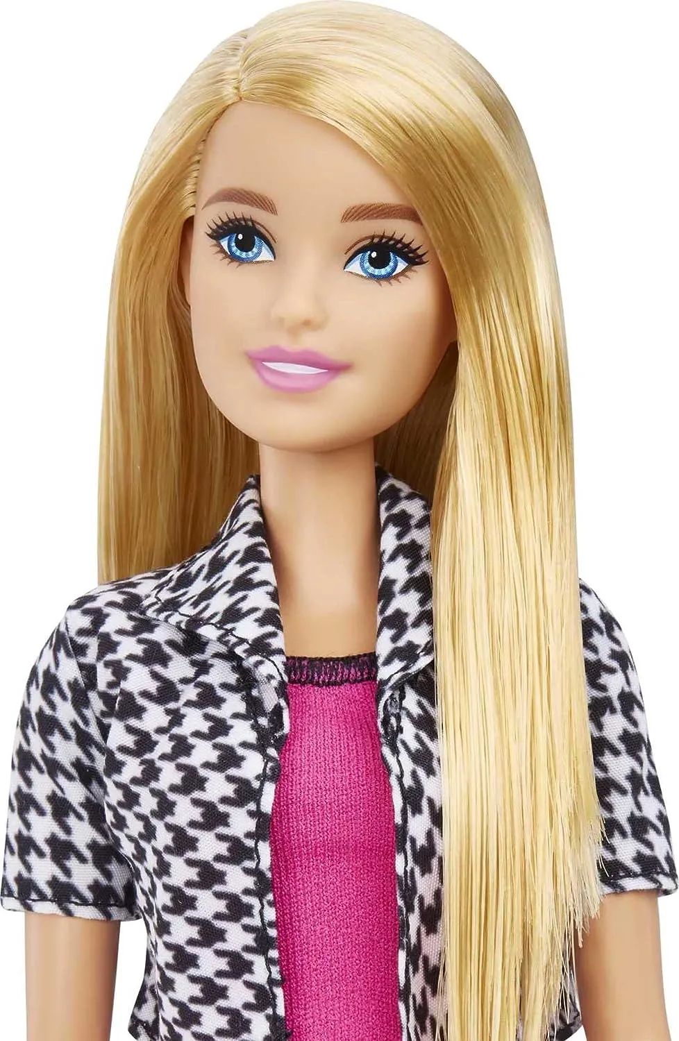 Barbie Toys Barbie Interior Designer Doll, Blonde, Pink Dress & Houndstooth Jacket, Prosthetic Leg