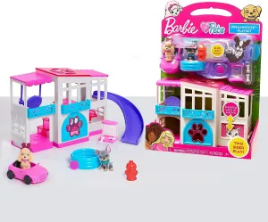 Barbie Toys Barbie Pet Dreamhouse 2-Sided Playset, 10-pieces Include Pets and Accessories