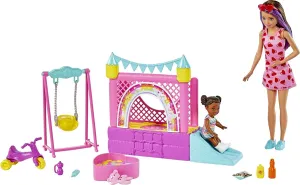 Barbie Toys Barbie Skipper Babysitters Inc. Bounce House Playset with Skipper Babysitter Dol