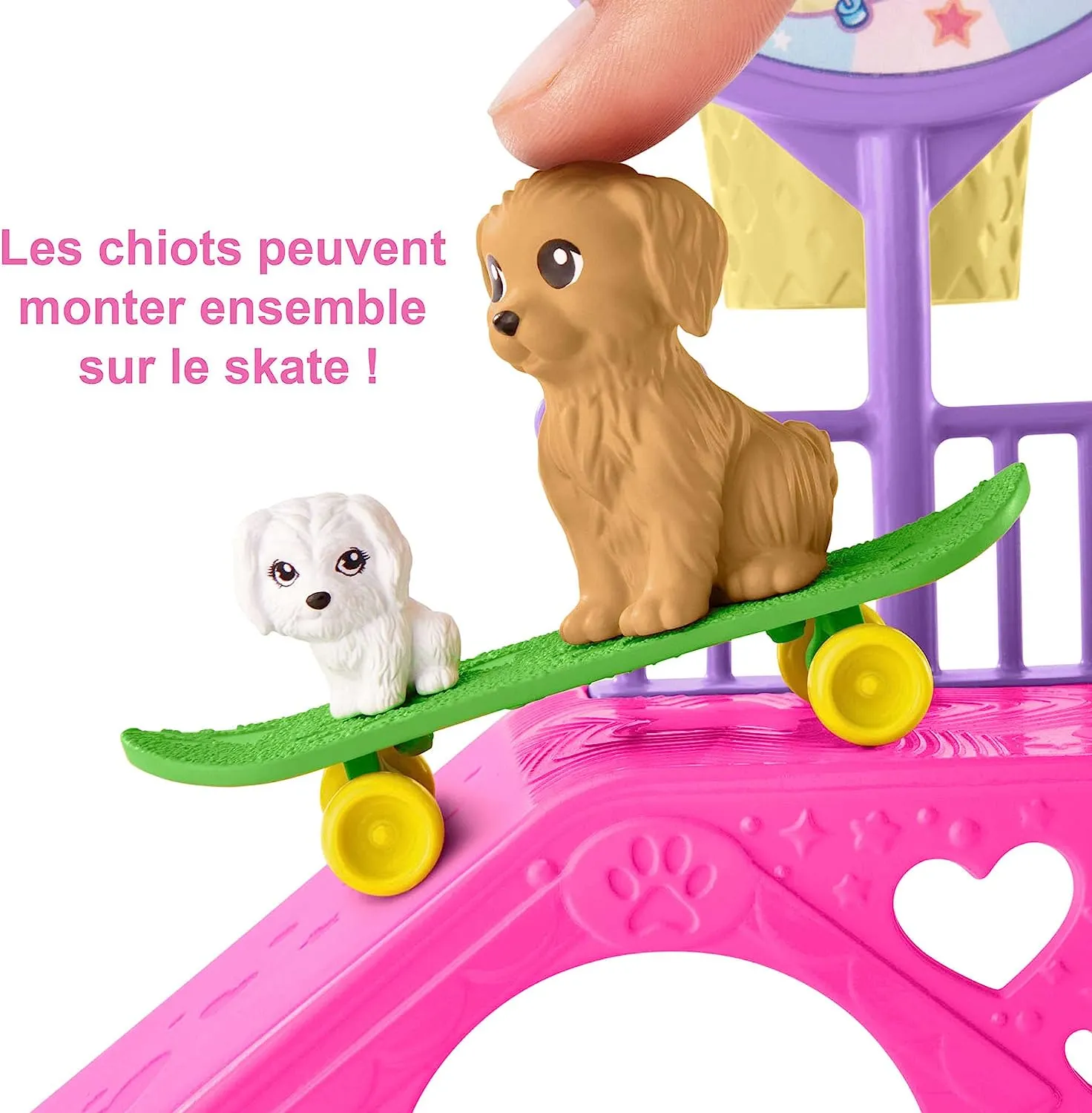 Barbie Toys Barbie Toys, Chelsea Doll and Accessories, Skatepark Playset with 2 Puppies