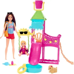Barbie Toys ?Barbie Toys, Skipper Doll and Waterpark Playset with Working Water Slide, Puppy Squirt-Toy