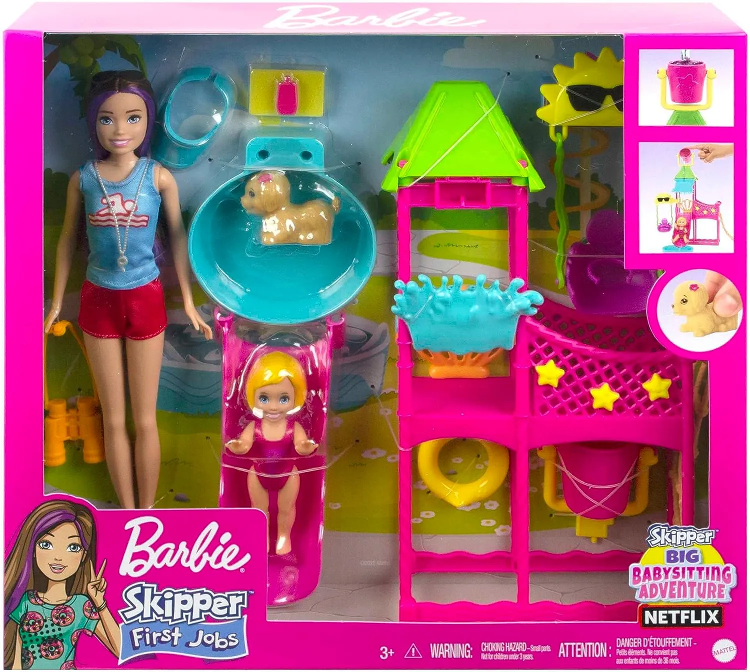 Barbie Toys ?Barbie Toys, Skipper Doll and Waterpark Playset with Working Water Slide, Puppy Squirt-Toy