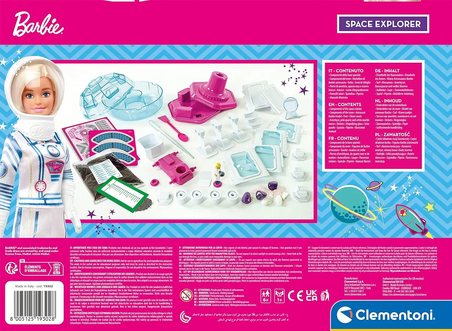 Barbie Toys Clementoni 19302 Barbie Space Explorer Science Kit for Kids, STEM Toy, Gift for Ages 6-10