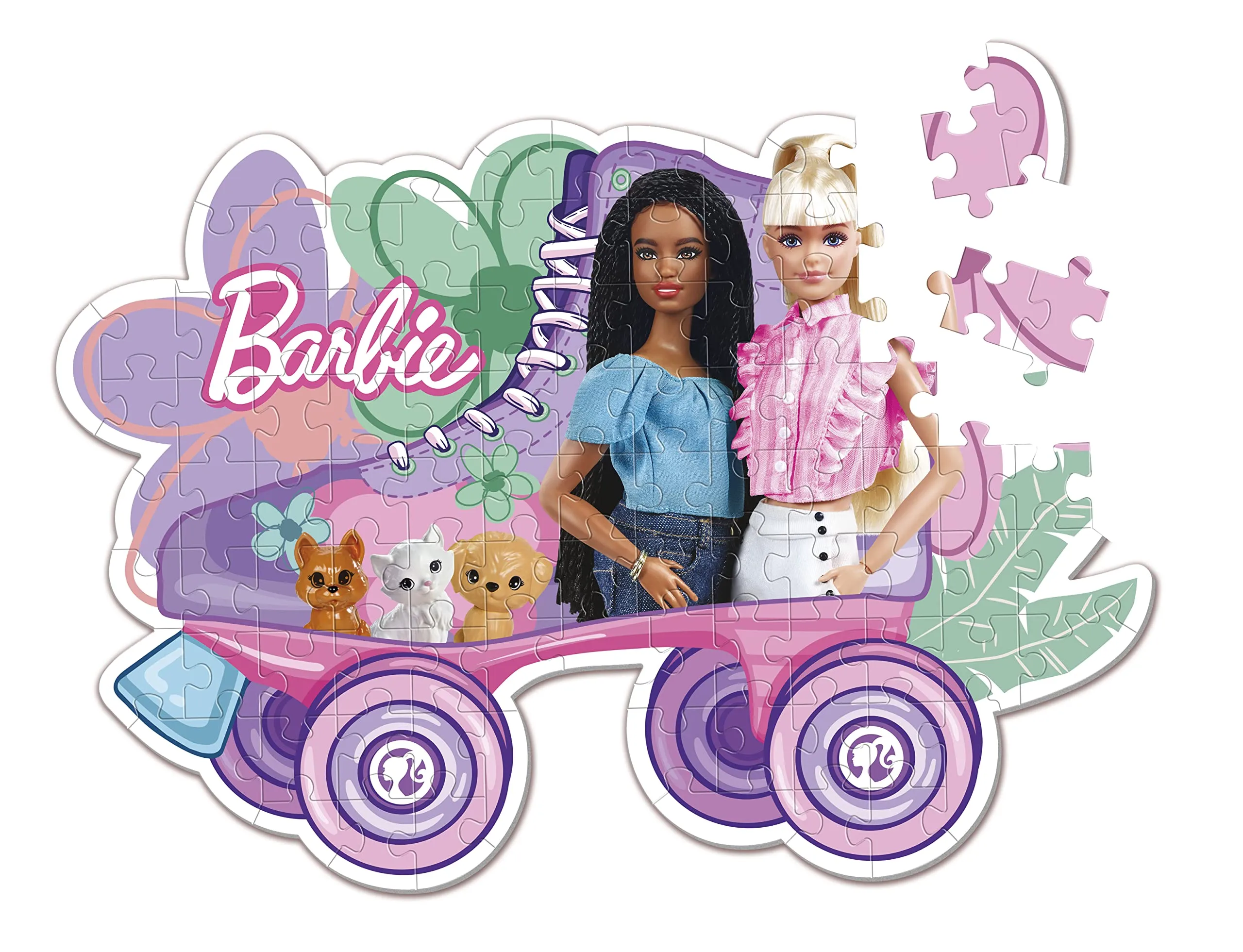 Barbie Toys Clementoni - Barbie Supercolor Shaped 104-Piece Jigsaw Puzzle for Kids