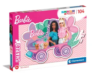 Barbie Toys Clementoni - Barbie Supercolor Shaped 104-Piece Jigsaw Puzzle for Kids
