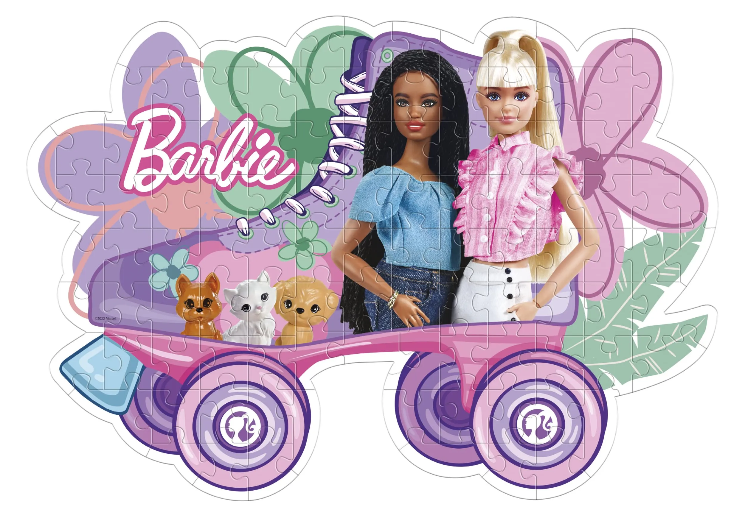 Barbie Toys Clementoni - Barbie Supercolor Shaped 104-Piece Jigsaw Puzzle for Kids