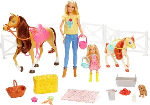 Barbie Toys Hugs 'N' Horses - playset Barbie and Chelsea and 2 horses