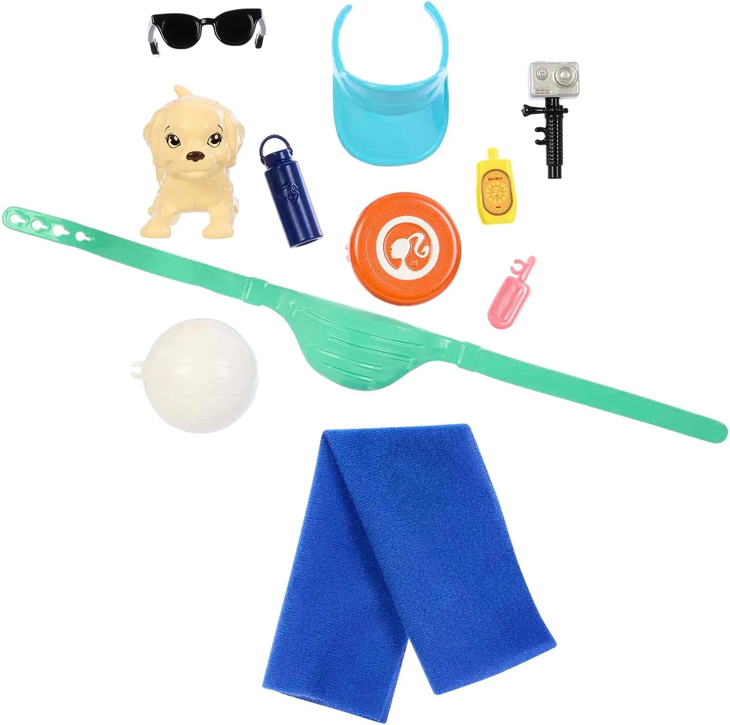 Barbie Toys Ken Doll with Surfboard and Pet Puppy, Poseable Blonde Barbie Ken Beach Doll with Themed Accessories like Towel