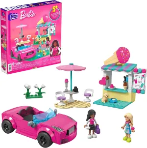 Barbie Toys MEGA Barbie Car Building Toys Playset, Convertible & Ice Cream Stand with 225 Pieces