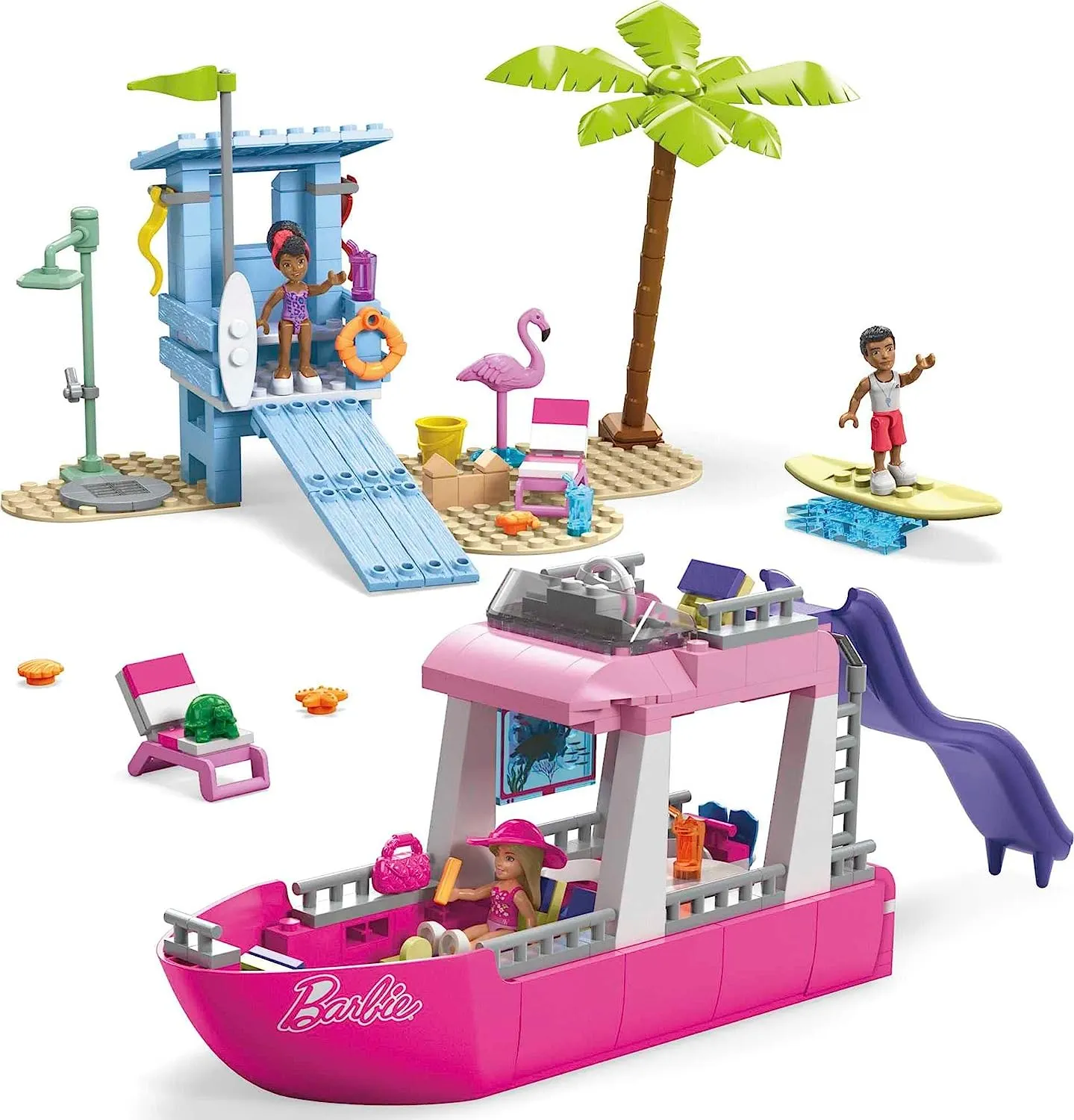 Barbie Toys MEGA Barbie Dream Boat, building toy for boys and girls   6 years, includes 317 B0BBSVSHSM