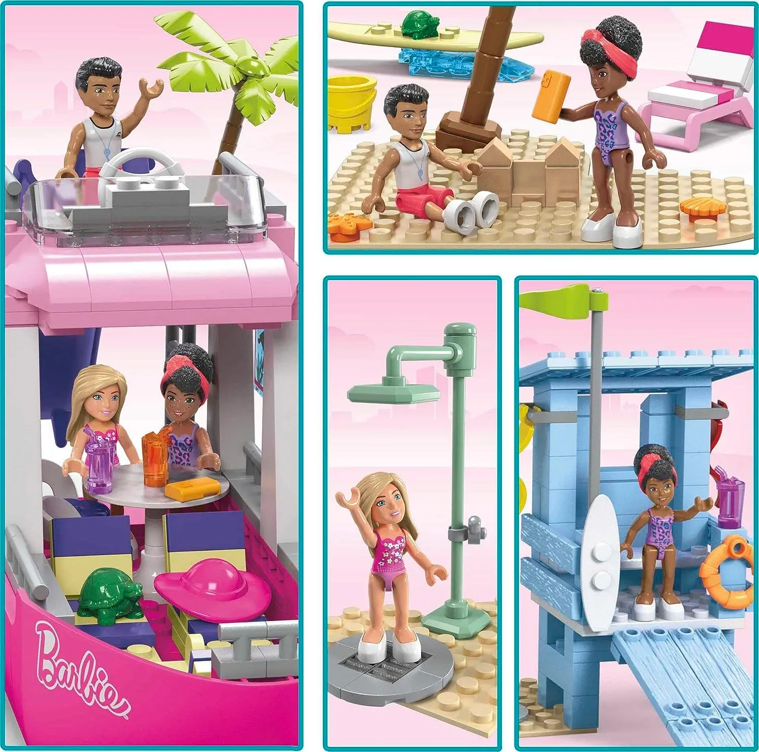 Barbie Toys MEGA Barbie Dream Boat, building toy for boys and girls   6 years, includes 317 B0BBSVSHSM