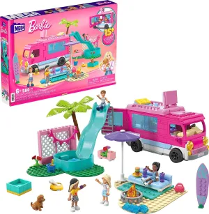 Barbie Toys MEGA Barbie , Dream Camper Adventure, building toy for girls and boys