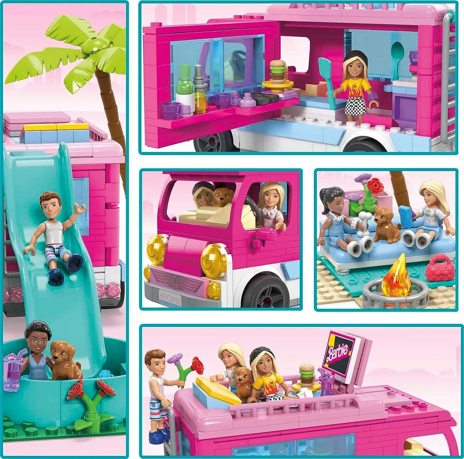 Barbie Toys MEGA Barbie , Dream Camper Adventure, building toy for girls and boys