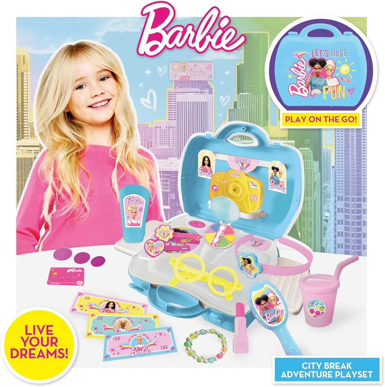 Barbie Toys Sinco Creations Barbie City Break Adventure Playset Travel Case (Barbie City Break Adventure Playset)