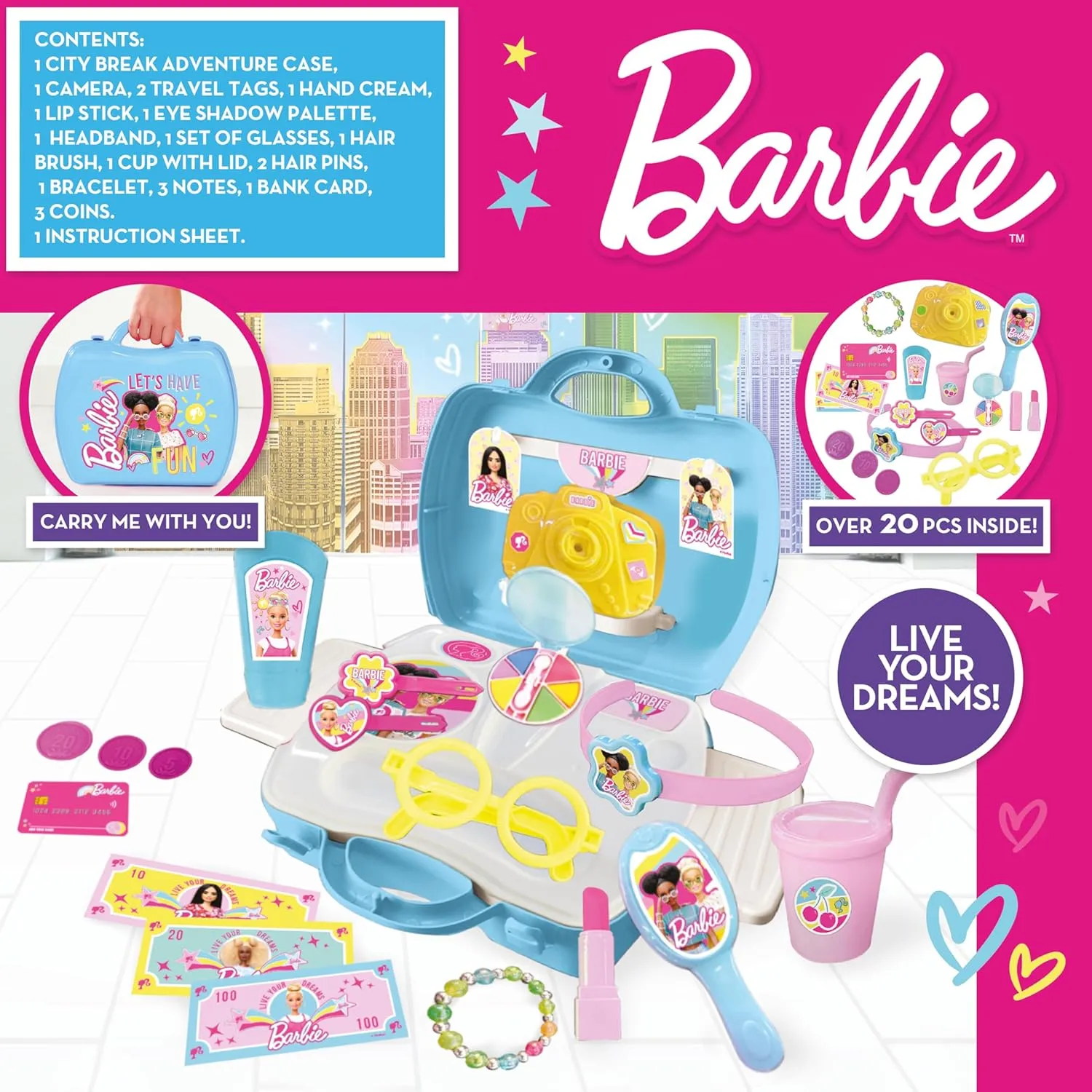 Barbie Toys Sinco Creations Barbie City Break Adventure Playset Travel Case (Barbie City Break Adventure Playset)