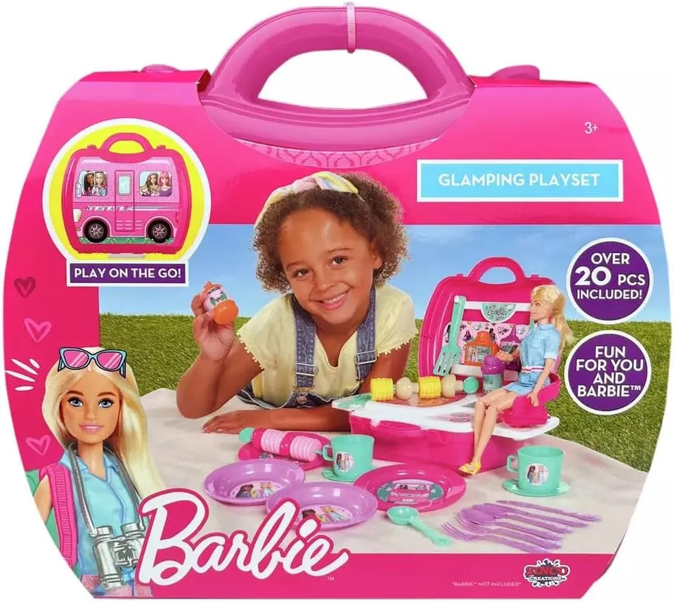 Barbie Toys Sinco Creations Barbie Glamping & BBQ Playset Travel Case (BRB202127)