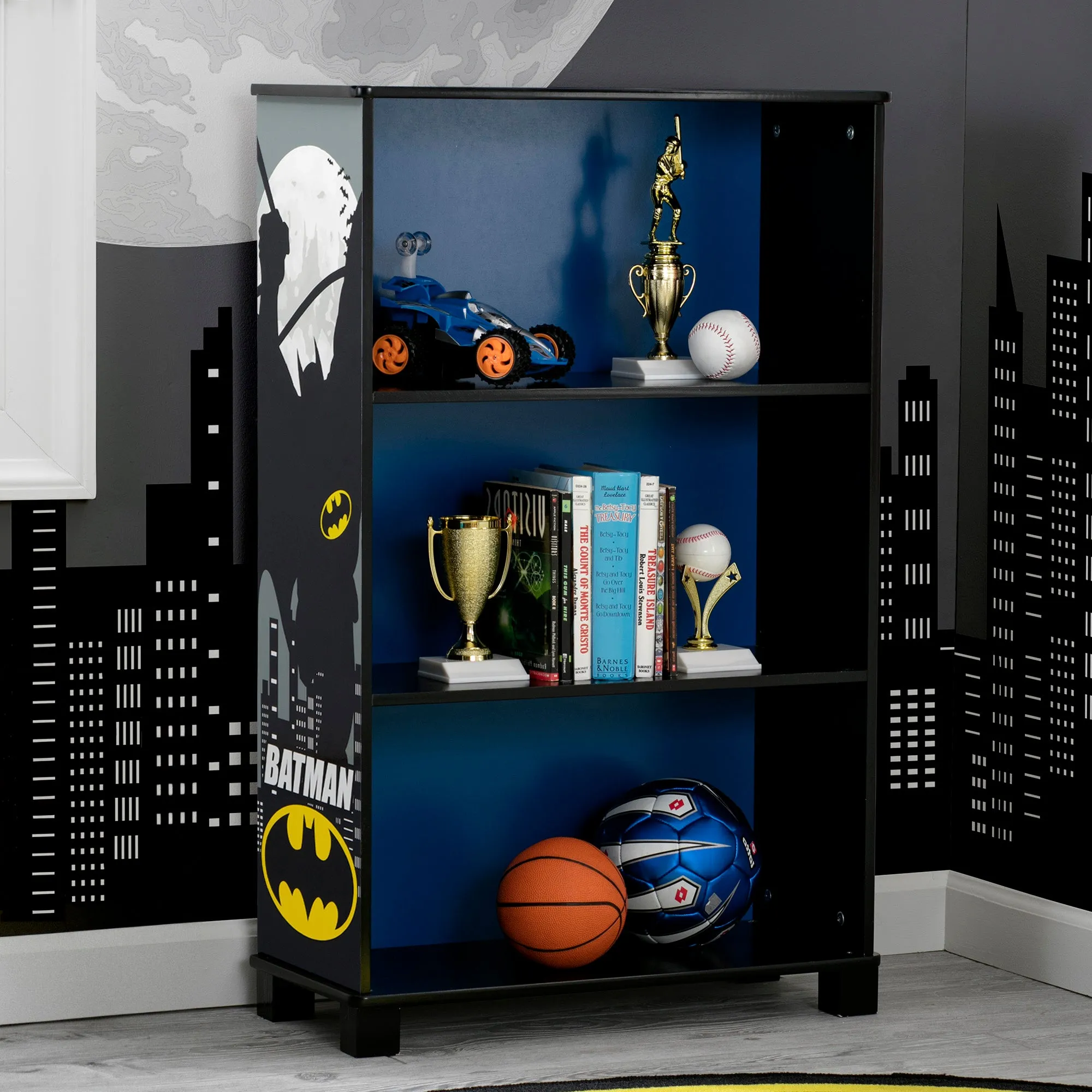 Batman Deluxe 3-Shelf Bookcase Babykids_Delta Children_Toy Storage & Bookshelves