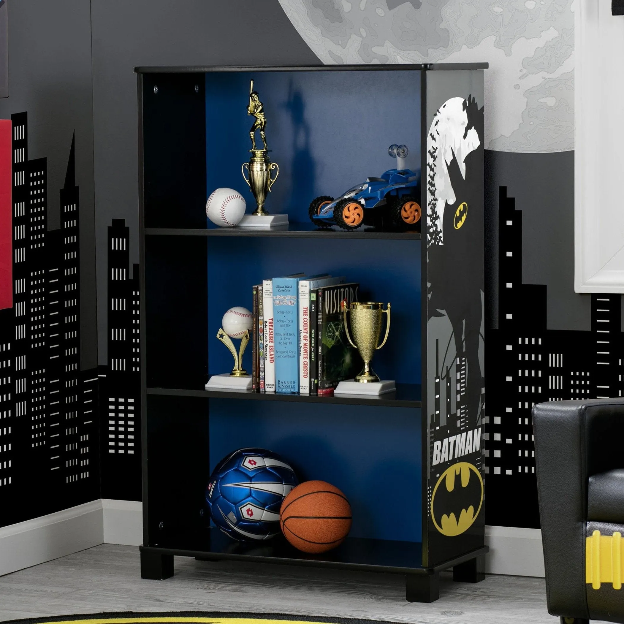 Batman Deluxe 3-Shelf Bookcase Babykids_Delta Children_Toy Storage & Bookshelves