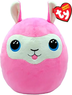 Beanie Boos Toys TY Squishy Beanies | Lana the Pink Llama | Large