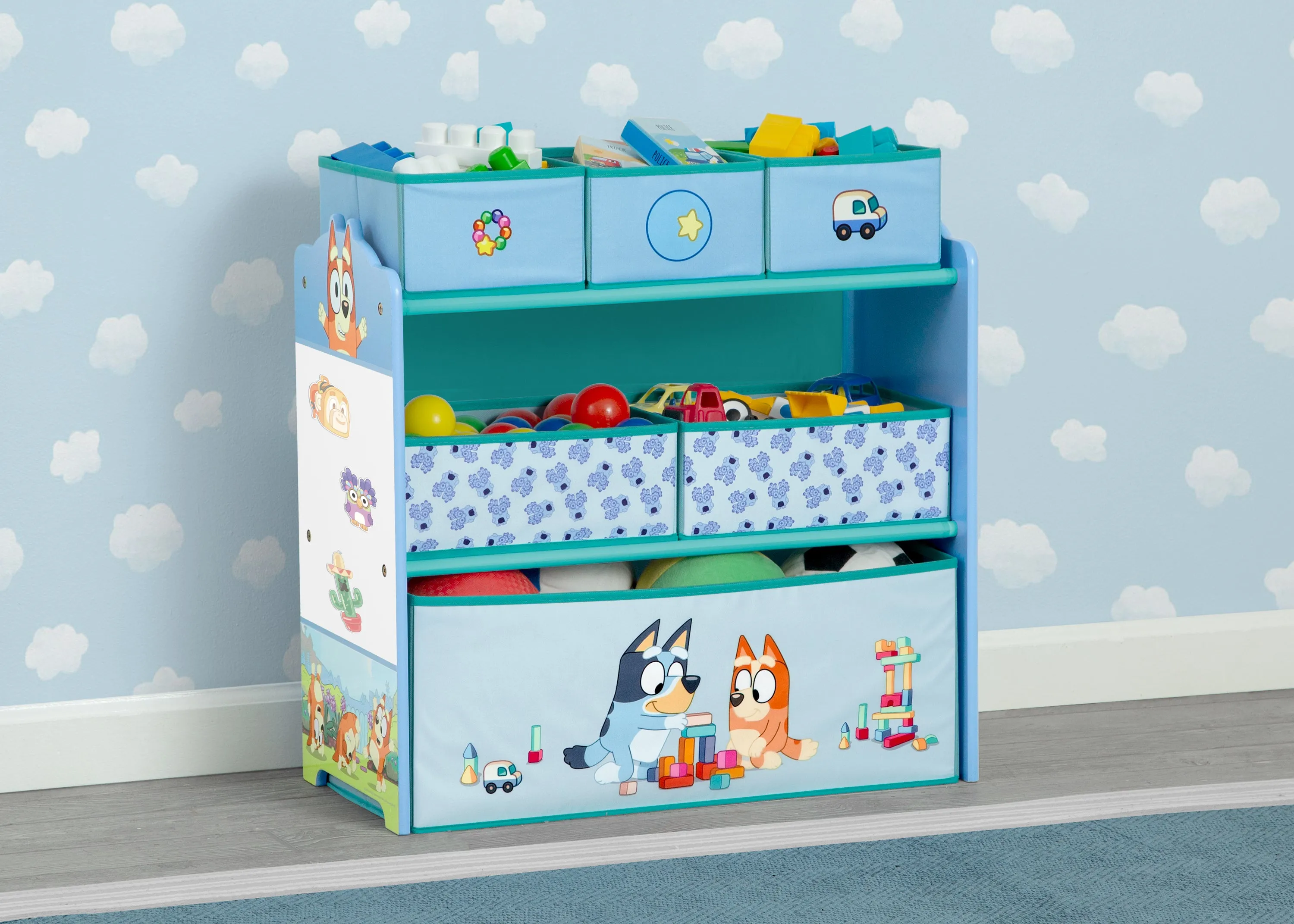 Bluey Design & Store 6 Bin Toy Storage Organizer Babykids_Delta Children_Toy Storage & Bookshelves
