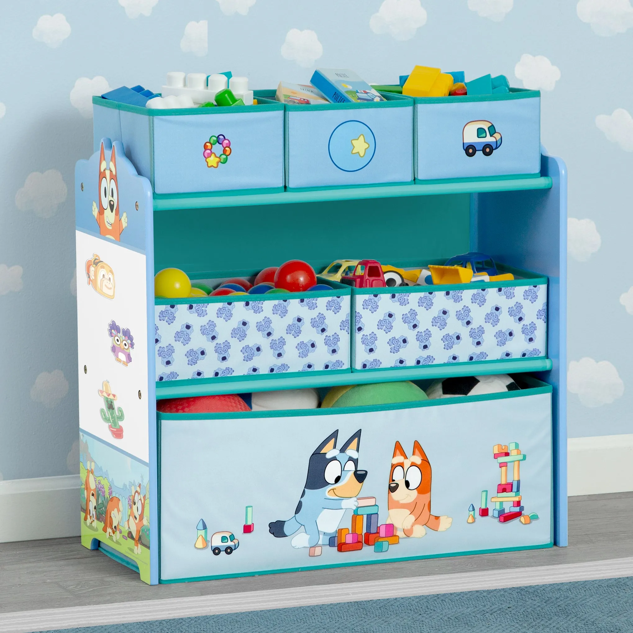 Bluey Design & Store 6 Bin Toy Storage Organizer Babykids_Delta Children_Toy Storage & Bookshelves