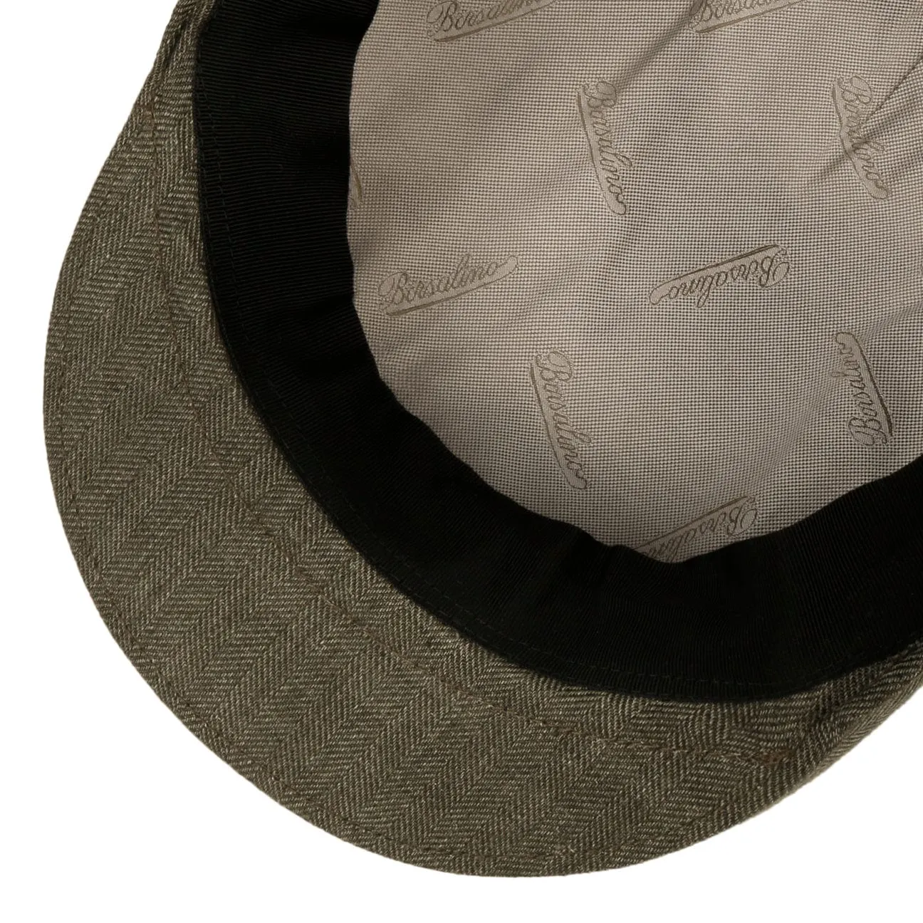 Borsalino Hats Herringbone Linen Flat Cap by Borsalino
