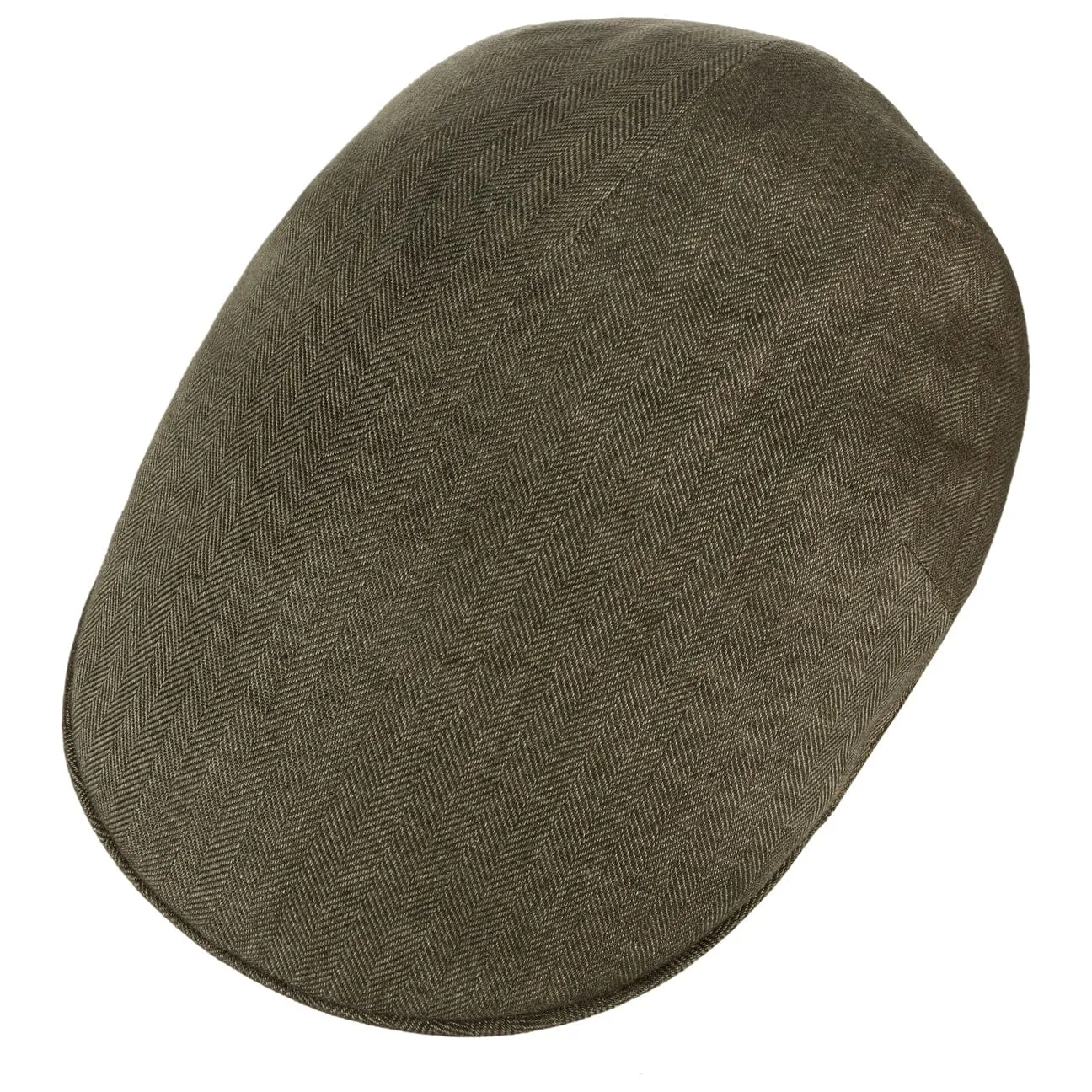 Borsalino Hats Herringbone Linen Flat Cap by Borsalino