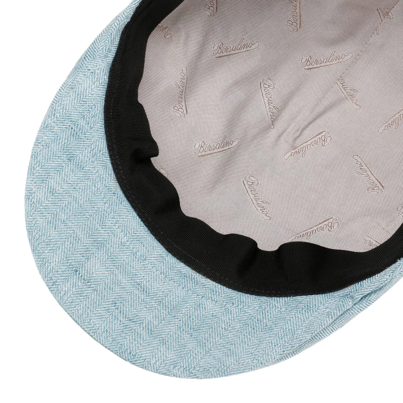 Borsalino Hats Herringbone Linen Flat Cap by Borsalino