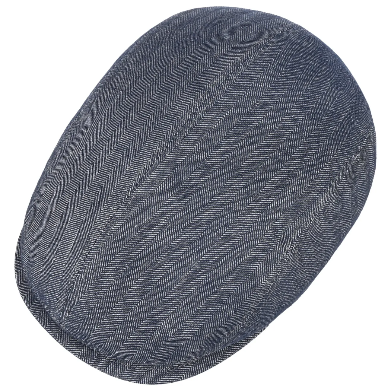 Borsalino Hats New Herringbone Linen Flat Cap by Borsalino