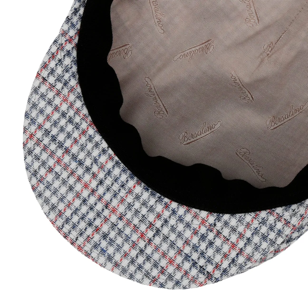 Borsalino Hats Summer Houndstooth Flat Cap by Borsalino