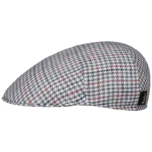 Borsalino Hats Summer Houndstooth Flat Cap by Borsalino