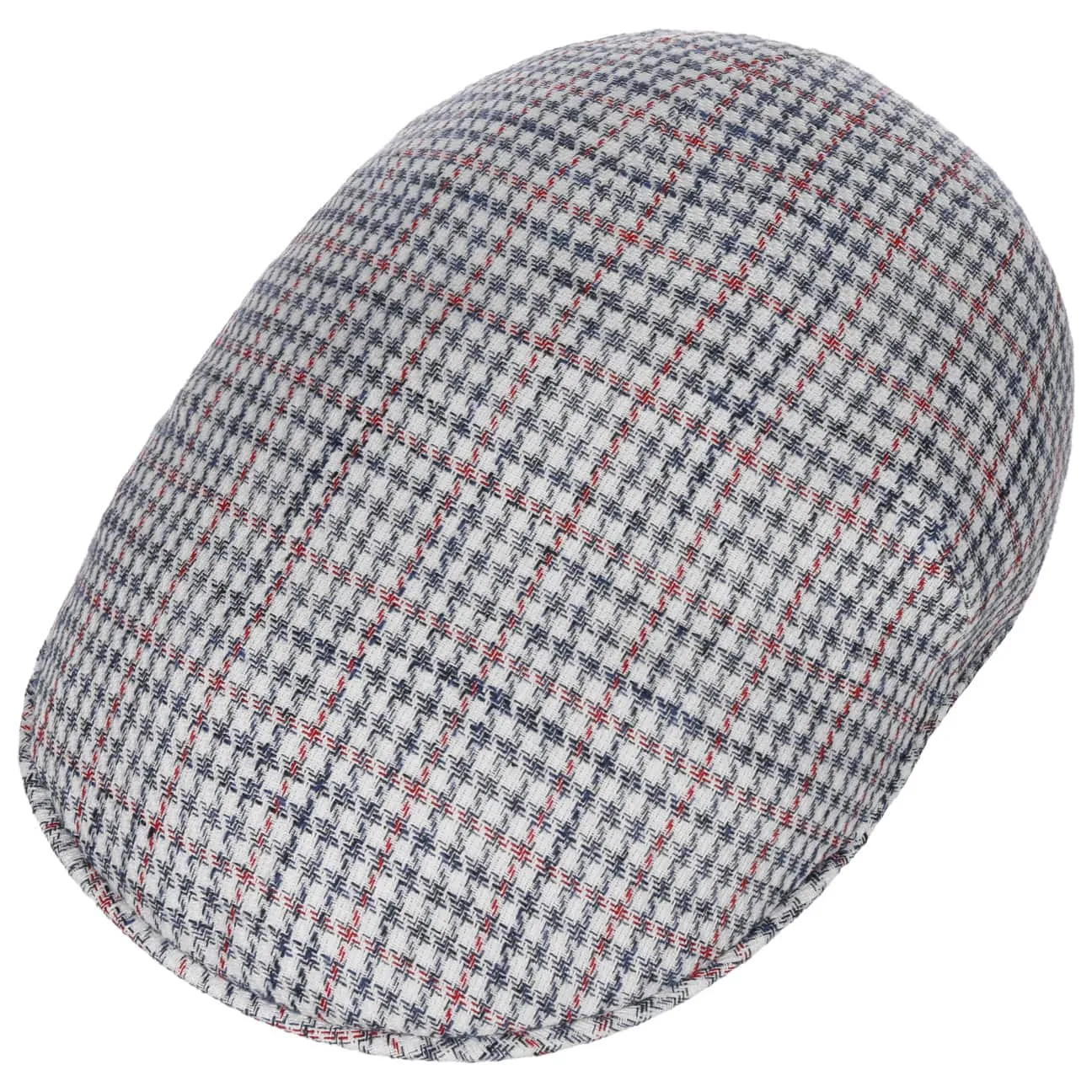 Borsalino Hats Summer Houndstooth Flat Cap by Borsalino