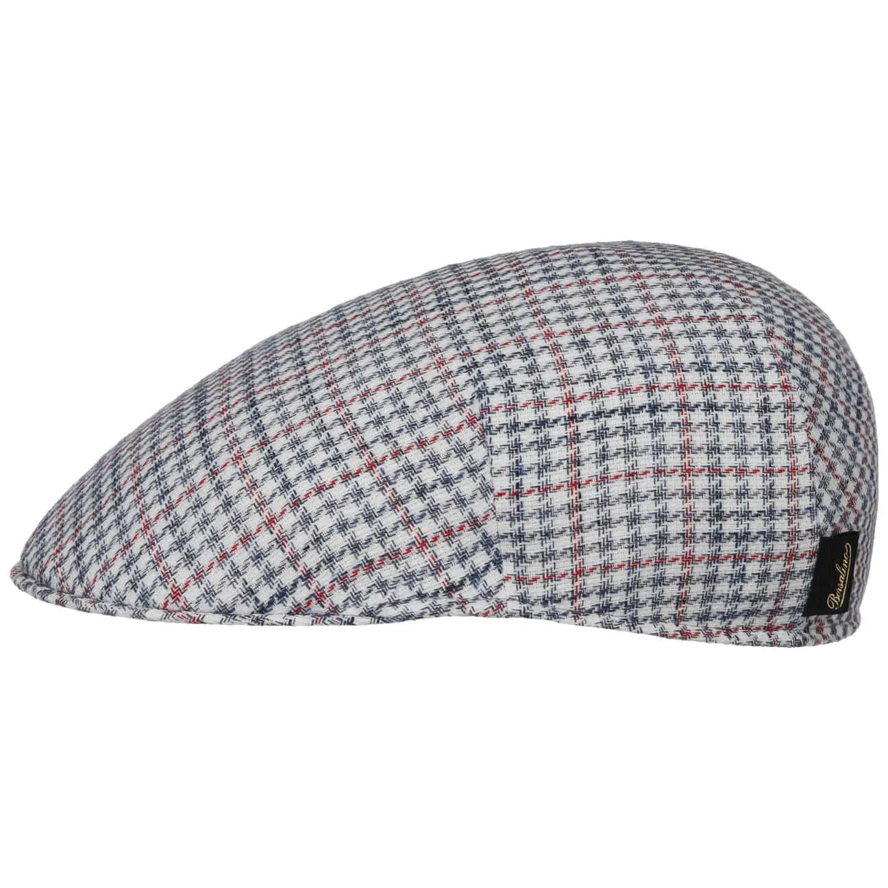 Borsalino Hats Summer Houndstooth Flat Cap by Borsalino