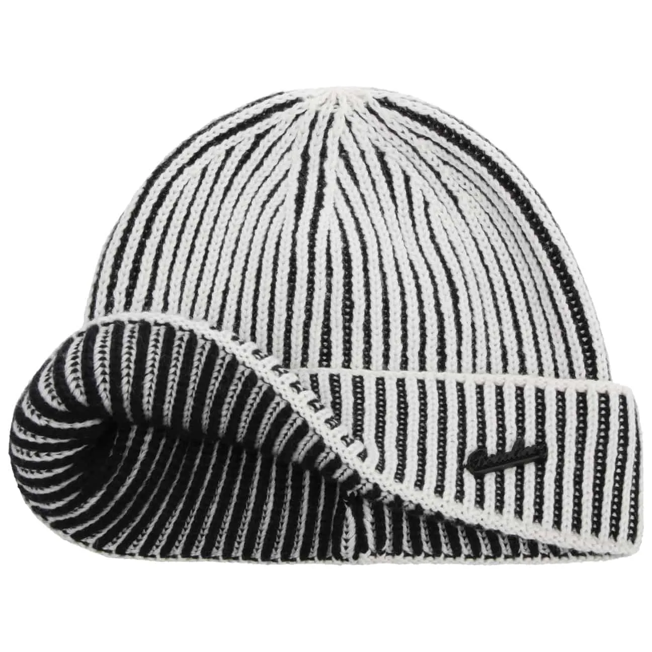 Borsalino Hats Twotone Cotton Beanie with Cashmere by Borsalino