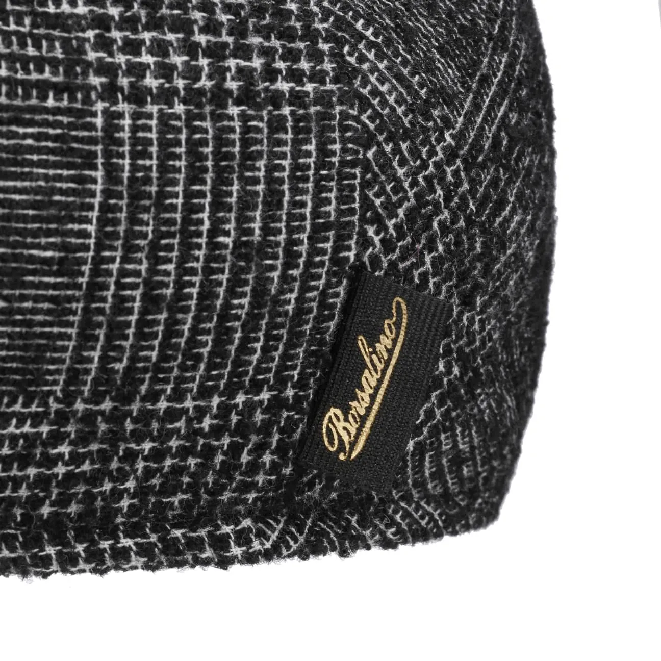 Borsalino Hats Virgin Wool Check Flat Cap by Borsalino