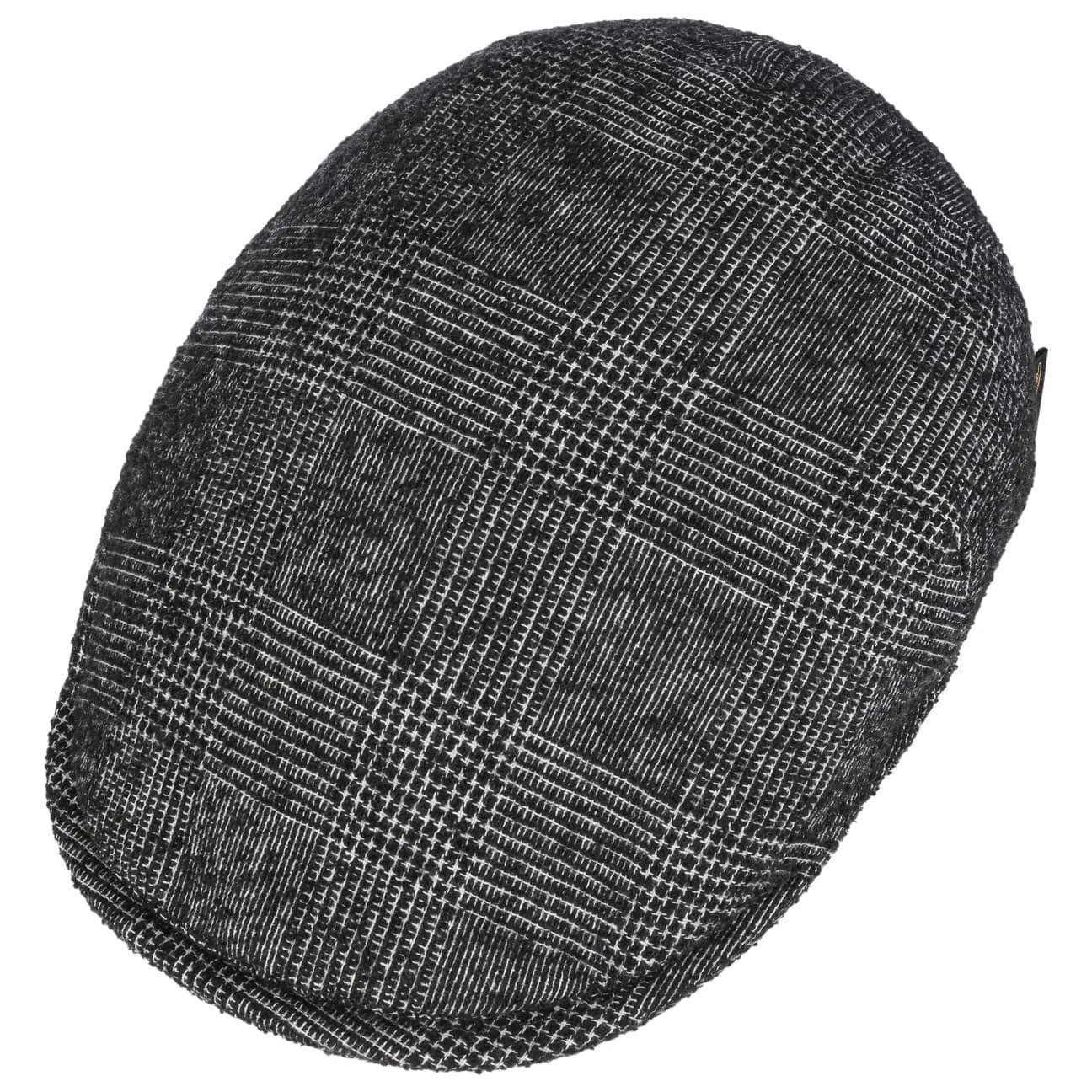 Borsalino Hats Virgin Wool Check Flat Cap by Borsalino