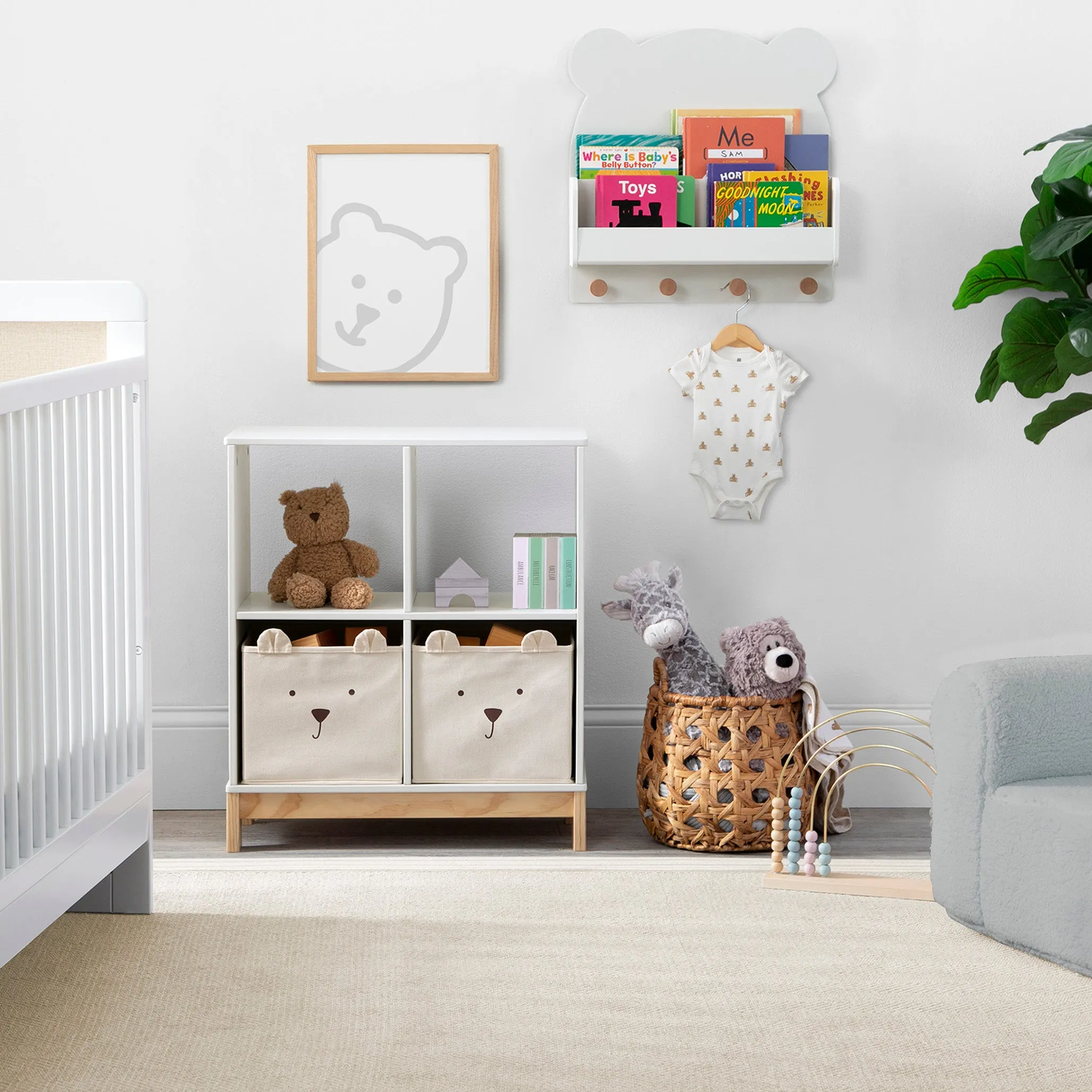 Brannan Bear Bookcase with Bins Babykids_Delta Children_Toy Storage & Bookshelves