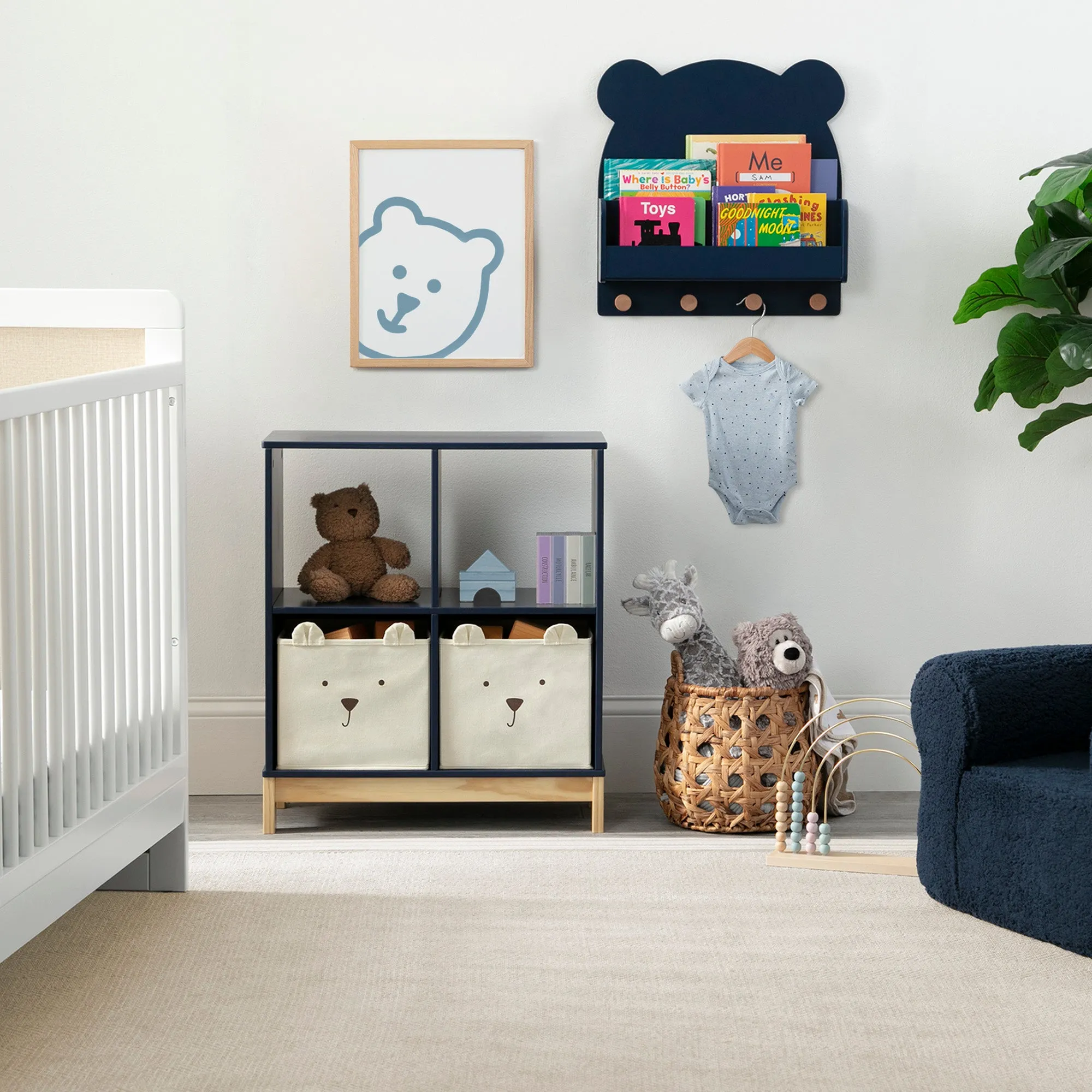 Brannan Bear Bookcase with Bins Babykids_Delta Children_Toy Storage & Bookshelves