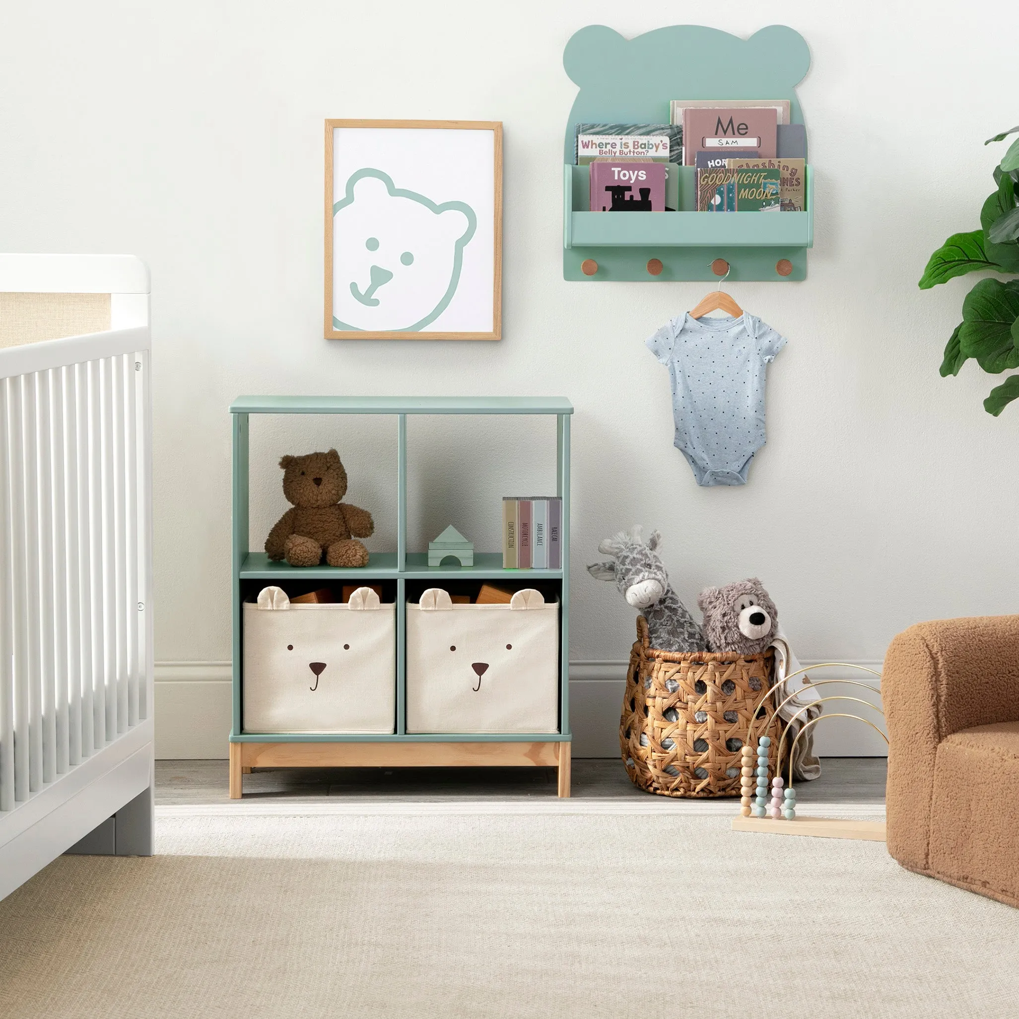 Brannan Bear Bookcase with Bins Babykids_Delta Children_Toy Storage & Bookshelves