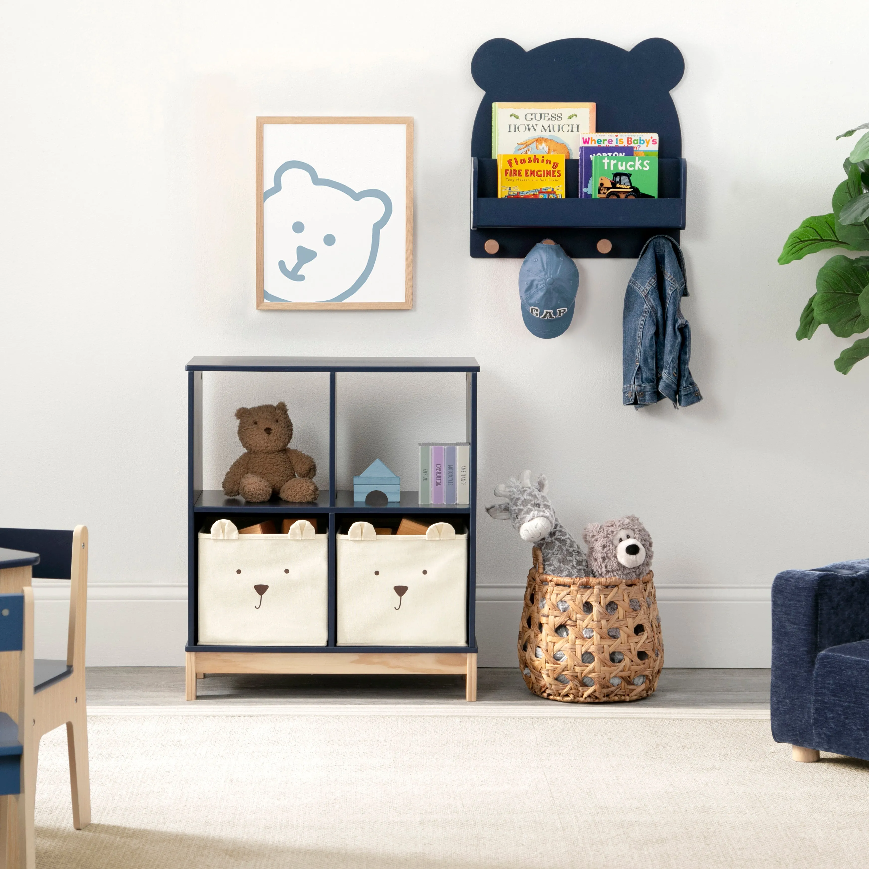 Brannan Bear Bookcase with Bins Babykids_Delta Children_Toy Storage & Bookshelves
