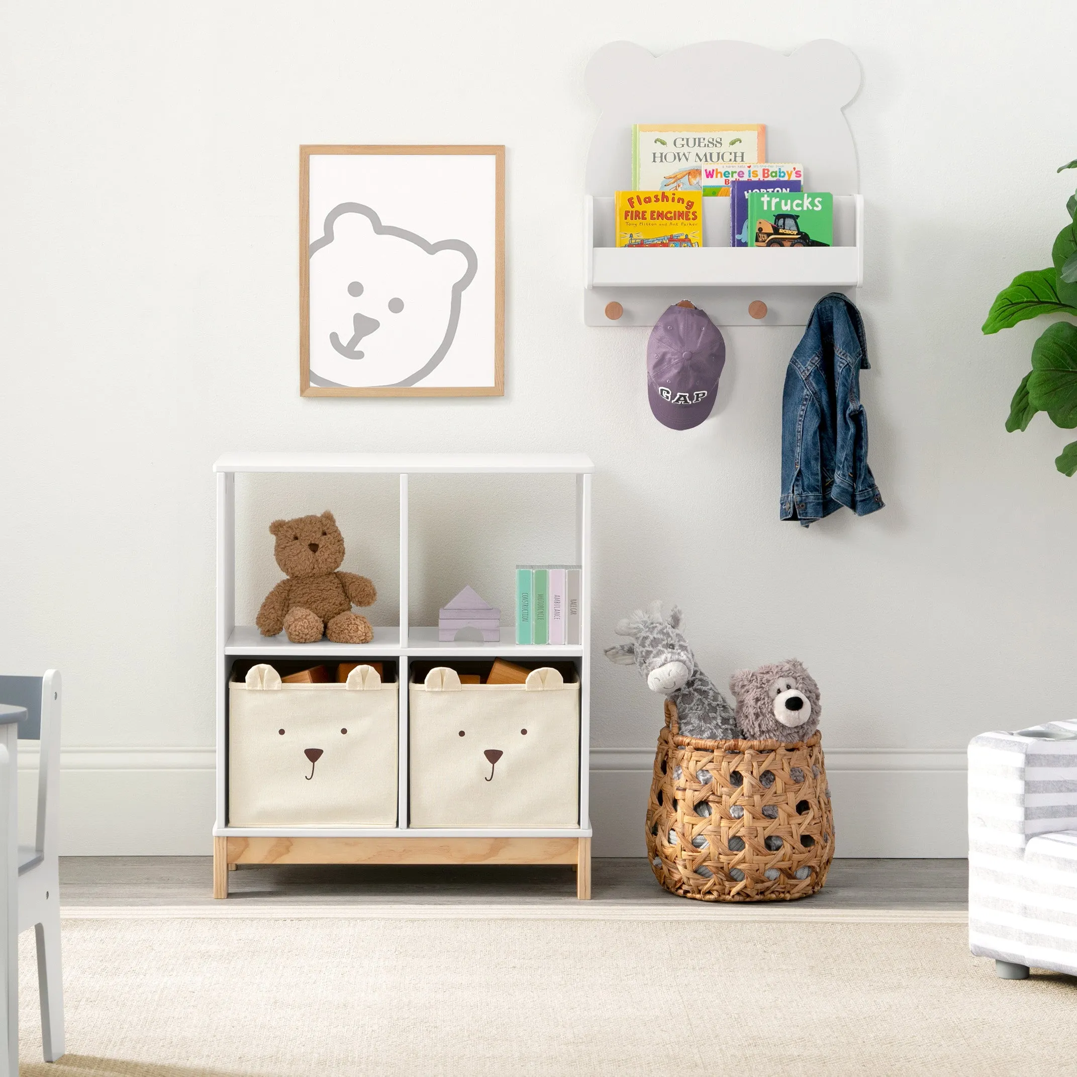 Brannan Bear Bookcase with Bins Babykids_Delta Children_Toy Storage & Bookshelves