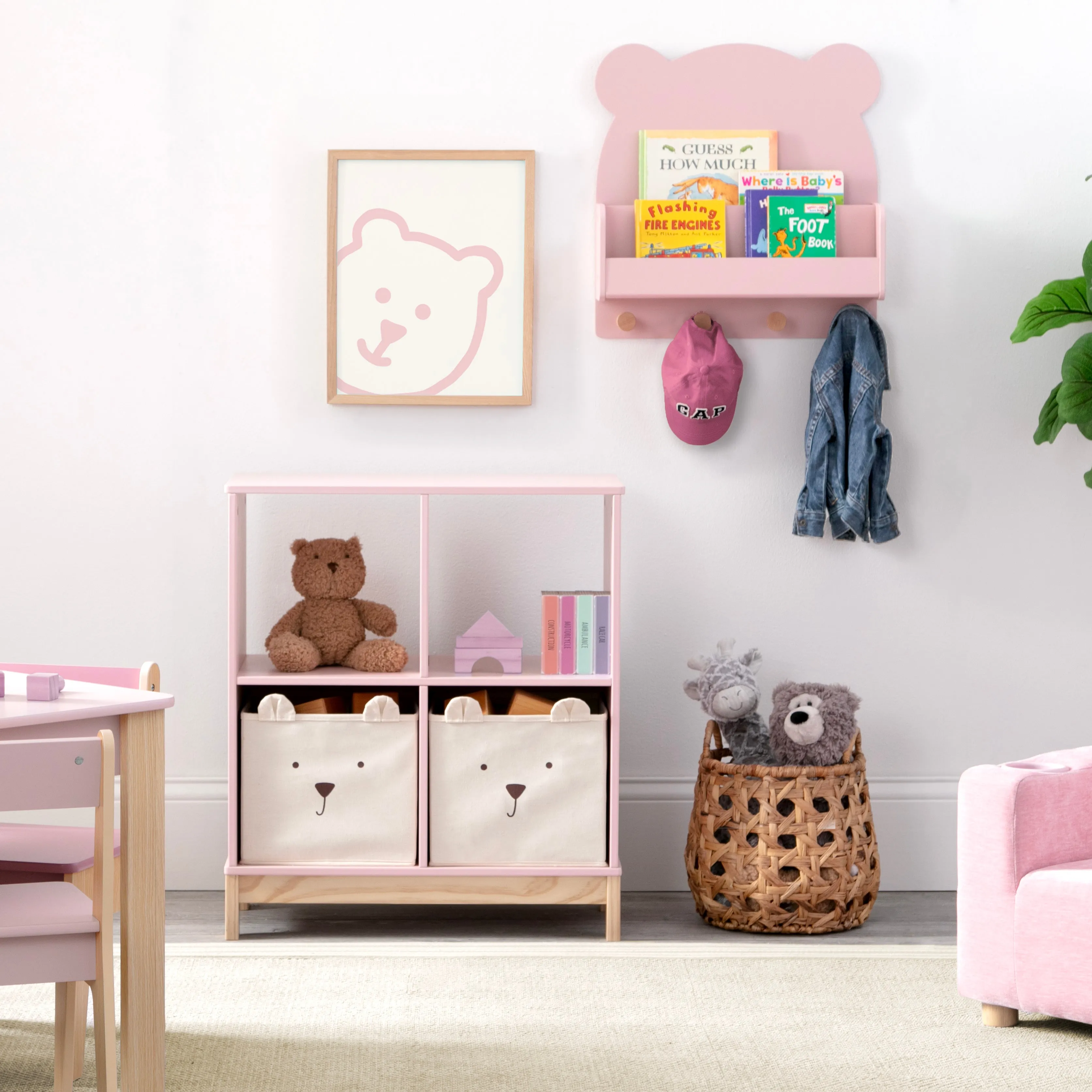 Brannan Bear Bookcase with Bins Babykids_Delta Children_Toy Storage & Bookshelves