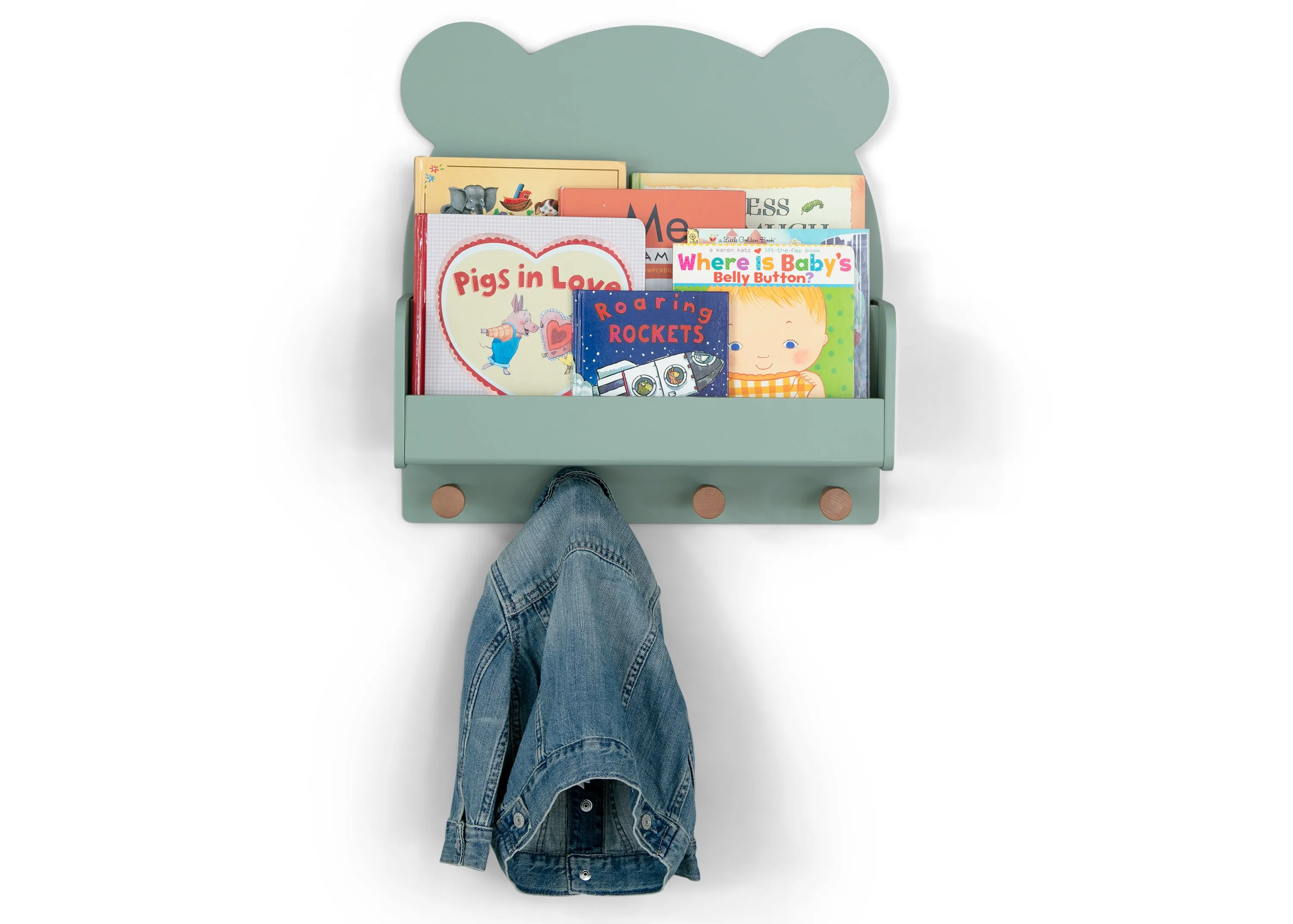 Brannan Bear Wall Shelf with 4 Hooks Babykids_Delta Children_Toy Storage & Bookshelves