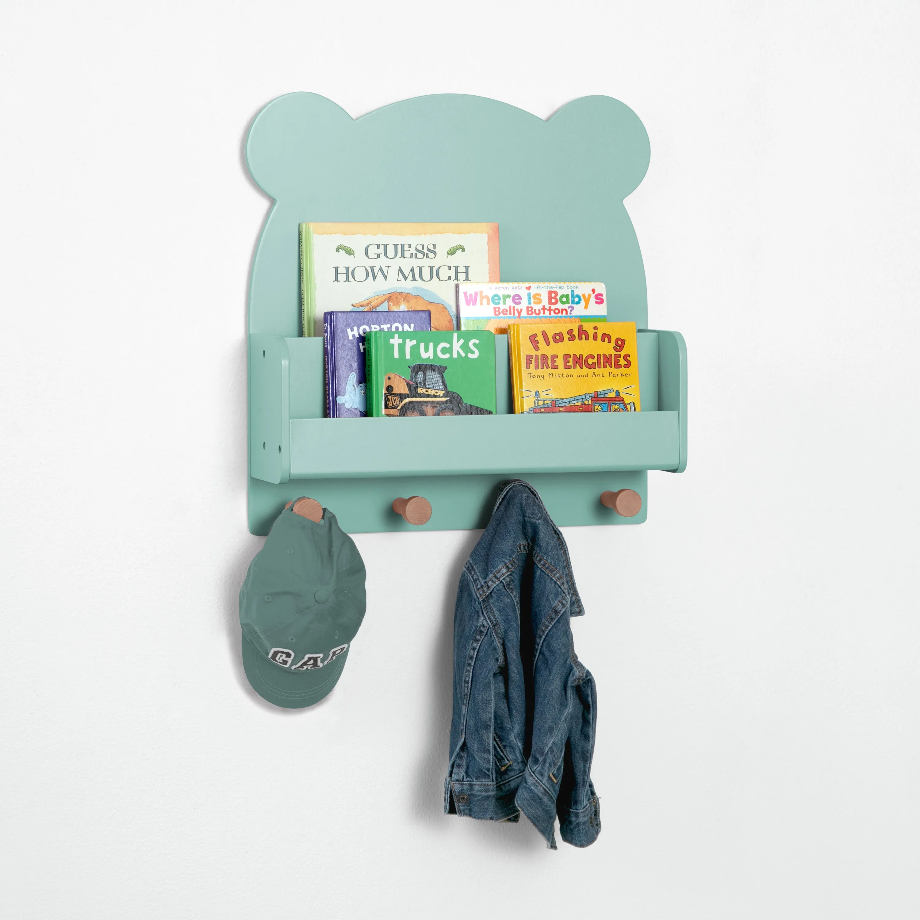 Brannan Bear Wall Shelf with 4 Hooks Babykids_Delta Children_Toy Storage & Bookshelves