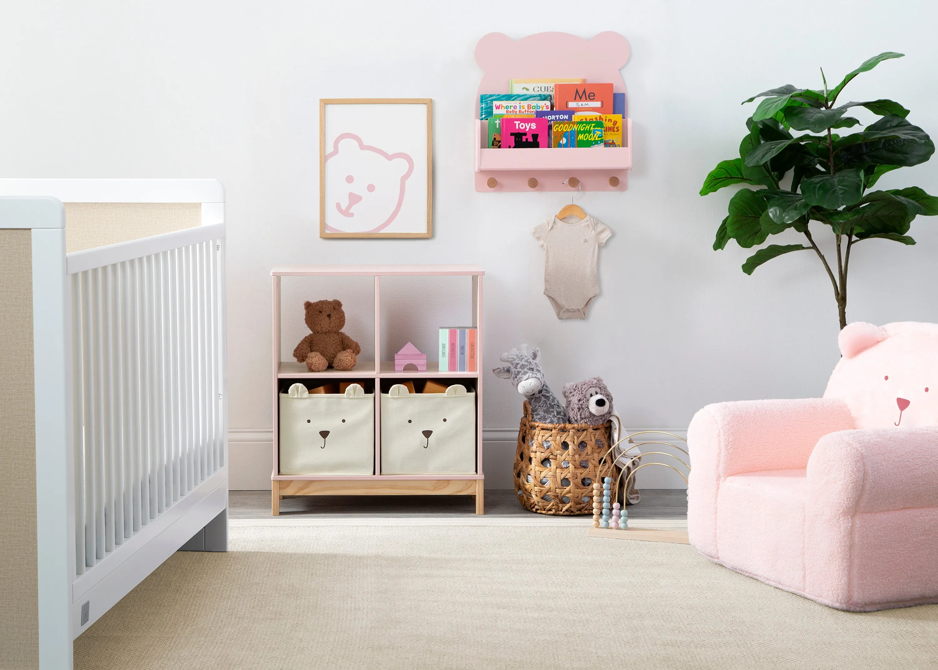 Brannan Bear Wall Shelf with 4 Hooks Babykids_Delta Children_Toy Storage & Bookshelves