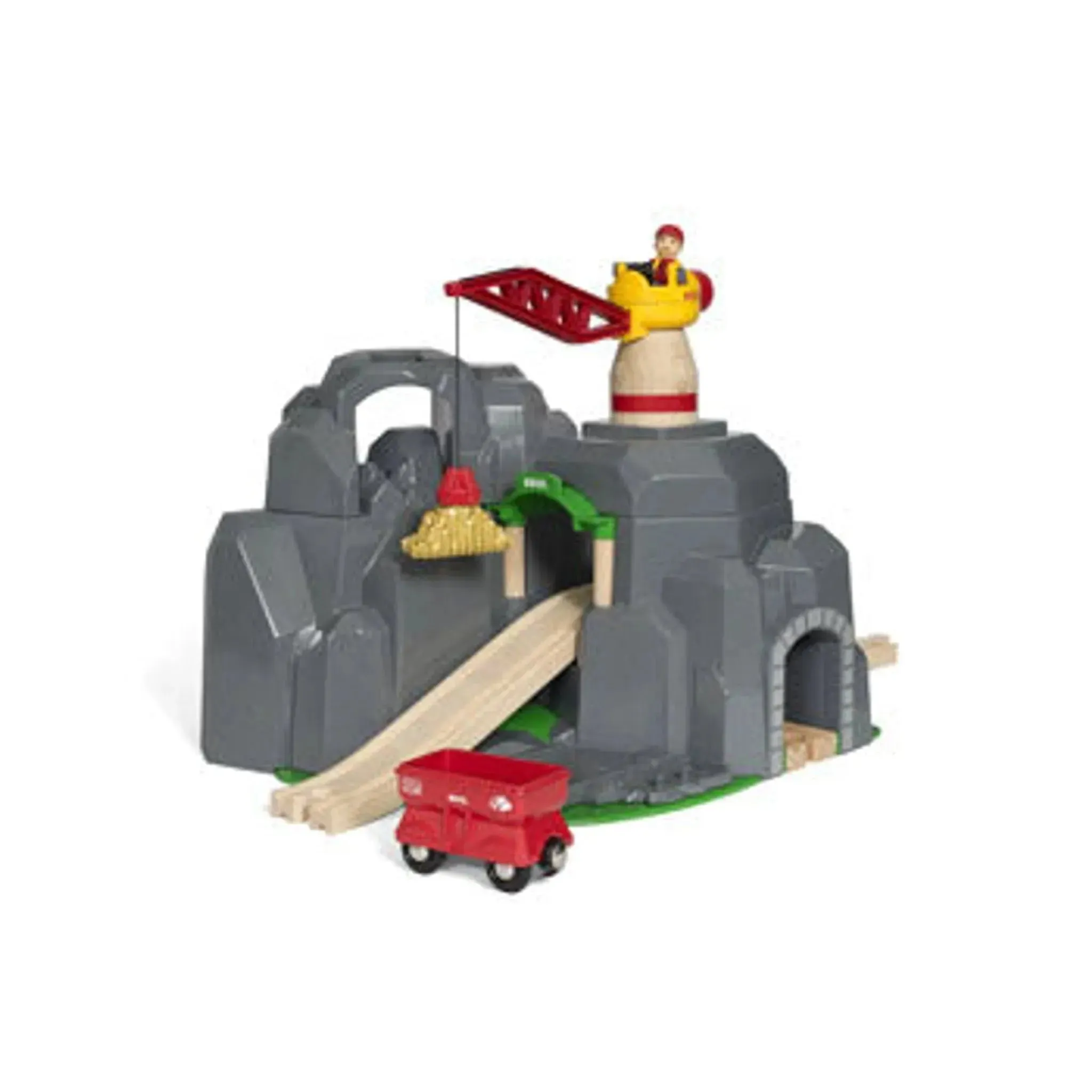 Brio Toys BRIO - Crane and Mountain Tunnel 7 Pieces